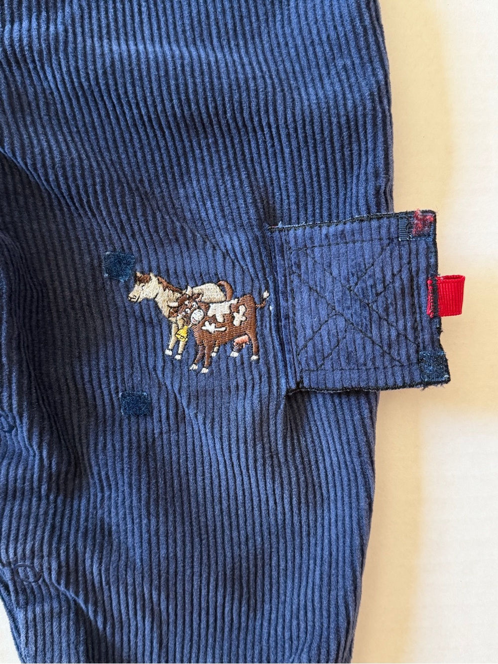 Vintage 2001 Spot Navy Corduroy Farm Overalls 12M Dog Barn - Picture 5 of 8